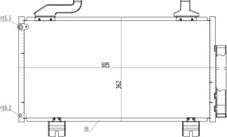 Радіатор кондиціонера Honda Accord VIII 2.0/2.4i 08- Hart 612 210