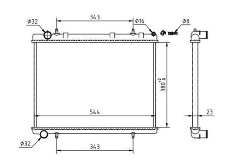 Радиатор двигателя Peugeot 307, Citroen C4 04- Hart 612 318
