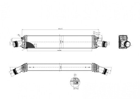 Радиатор интеркулера Audi A4, A5, A6 2.0TFSI/2.7-3.0TDI (07-18) Hart 612 518