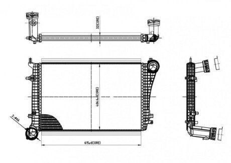 Радіатор інтеркулера VW Caddy III 1.9/2.0 TDI (04-10) Hart 612 519