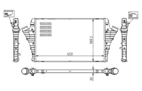 Радіатор інтеркулера Opel Vectra C 1.9CDTI 04- Hart 612 524