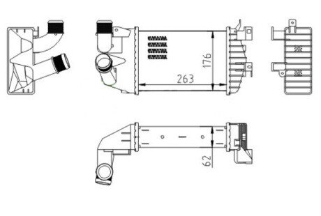 Радиатор интеркулера Opel Astra H, Zafira 1.3-1.9D 04- Hart 612 723