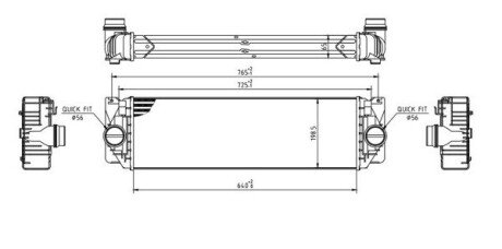 Радіатор інтеркулера MB Sprinter 06- Hart 613 790