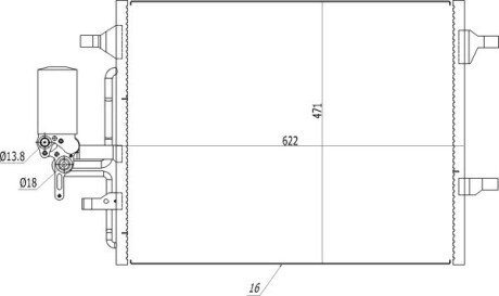 Радіатор кондиціонера Volvo S60, V60, XC60 10- Hart 614 073