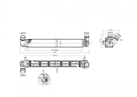 Радиатор интеркулера Renault Scenic III, Megane III 1.5dCi 08- Hart 614 076