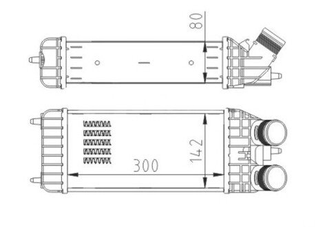 Радиатор интеркулера Citroen C3, Peugeot 2008, 207, 208 1.4-1.6HDi 09- Hart 614 080