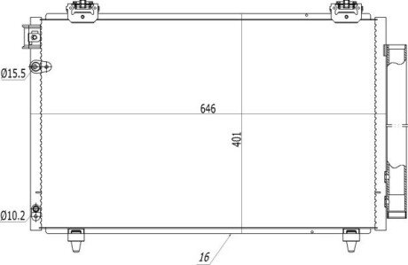 Радіатор кондиціонера Toyota Avensis 1.6-2.4 03- Hart 614 519