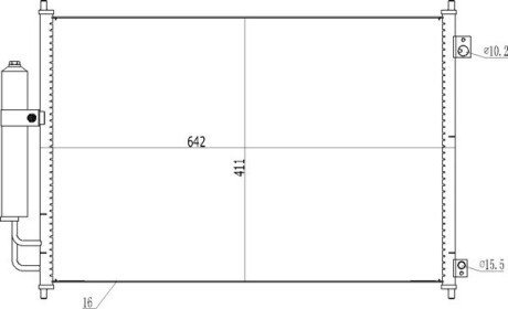 Радиатор кондиционера Nissan X-Trail II 2.0-2.5i/D (07-13) Hart 614 532