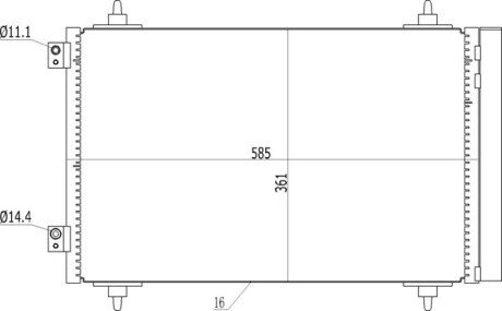 Радиатор кондиционера Fiat Scudo 1.6/2.0D 07- Hart 614 555