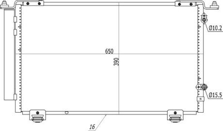 Радіатор кондиціонера Toyota Avensis 2.0/2.4i 03- Hart 614 572