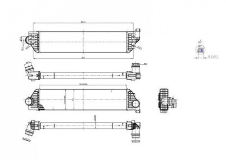 Радіатор інтеркулера Renault Master 2.3dCi 10- RWD Hart 618 138