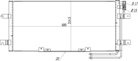 Радіатор кондиціонера VW T4 1.9-2.5TDI (90-03) Hart 619 527