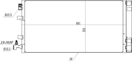 Радіатор кондиціонера Renault Fluence, Scenic III, Megane III 1.4-2.0 08- Hart 619 530