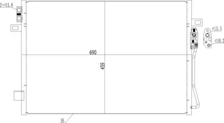 Радиатор кондиционера Dodge Journey, Fiat Freemont 07- Hart 619 544