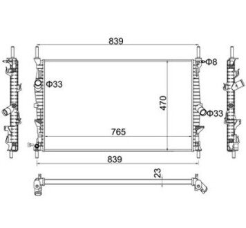 Радіатор двигуна Ford Transit 2.0-2.2 12- Hart 620 209