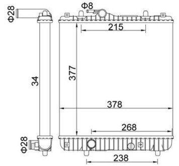 Радіатор двигуна Opel Agila 1.0-1.2i 00- Hart 620 255