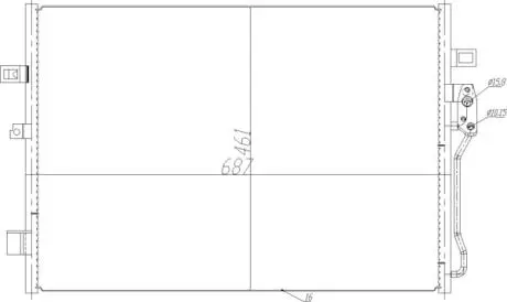 Радиатор кондиционера Dodge Journey, Fiat Freemont 07- Hart 621 609