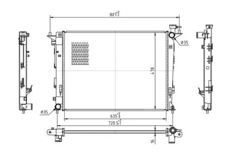 Радиатор двигателя Hyundai iX35 09- Hart 637 141