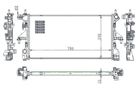 Радіатор двигуна Fiat Ducato 2,3 D Multijet 06- Hart 643 013