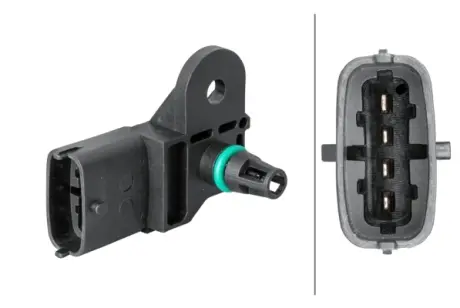 Датчик давления во впускном коллекторе (4 pin) IVECO DAILY IV, DAILY V, DAILY VI, FIAT DUCATO, OPEL ASTRA G, ASTRA H, ASTRA H CLASSIC, ASTRA H GTC, ASTRA J, ASTRA J GTC, COMBO TOUR 1.4-0.8. HELLA 6PP009400951