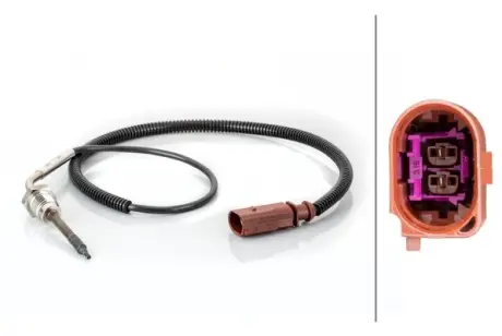 Датчик температуры выхлопных газов (перед DPF) AUDI A4 B7, BMW X5 (E70) 2.7D-3.0D 11.04-03.10 HELLA 6PT014494821