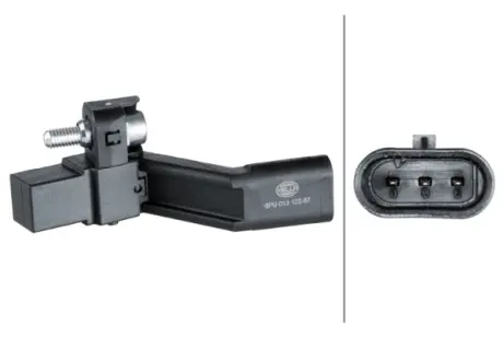 Датчик положения коленчатого вала MAN TGE, AUDI A1, A3, A4 ALLROAD B8, A4 ALLROAD B9, A4 B8, A4 B9, A5, A6 ALLROAD C8, A6 C7, A6 C8, A7, Q2, Q3, Q5, TT, SEAT ALHAMBRA, ARON 11.07- HELLA 6PU013122871