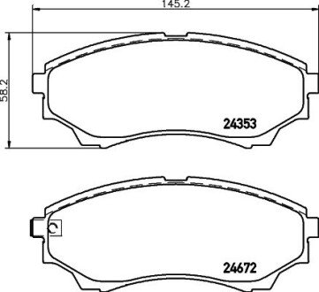 Колодки тормозные дисковые комплект; передн. HELLA 8DB355012381