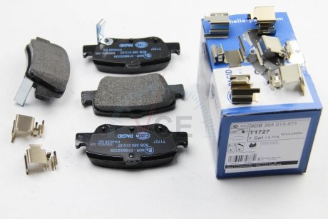 Комплект тормозных колодок, дисковый тормоз HELLA 8DB 355 013-571