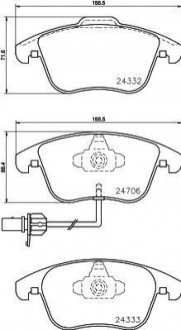 Комплект тормозных колодок, дисковый тормоз HELLA 8DB 355 013-861 (фото 1)