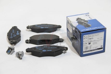 Комплект тормозных колодок, дисковый тормоз HELLA 8DB 355 019-311 (фото 1)