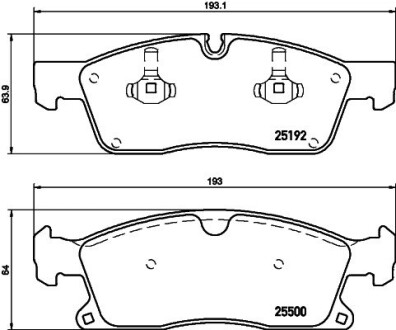 Комплект тормозных колодок, дисковый тормоз HELLA 8DB 355 019-701