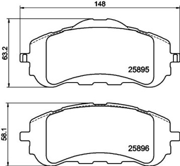 Комплект гальмівних колодок, дискове гальмо HELLA 8DB 355 021-321 (фото 1)