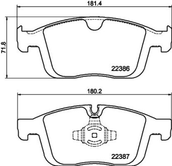 Комплект тормозных колодок, дисковый тормоз HELLA 8DB 355 025-261 (фото 1)