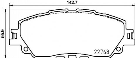 Комплект тормозных колодок, дисковый тормоз HELLA 8DB 355 036-511 (фото 1)