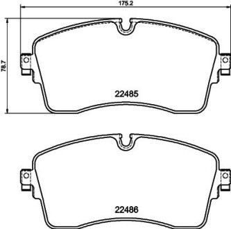 Колодки тормозные, дисковый тормоз HELLA 8DB355040361