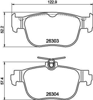 Колодки гальмівні (задні) audi a3/vw caddy v/golf viii/skoda octavia iv 20-(ate) HELLA 8DB 355 040-981