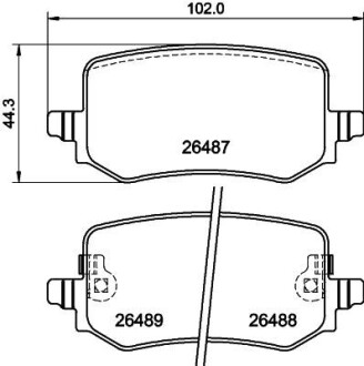 Колодки гальмівні дискові комплект HELLA 8DB355042851