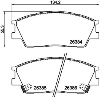 Колодки гальмівні передні (диск) HELLA 8DB355043981