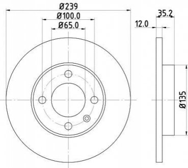 Тормозной диск HELLA 8DD 355 100-131 (фото 1)