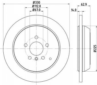 Тормозной диск HELLA 8DD 355 113-211 (фото 1)
