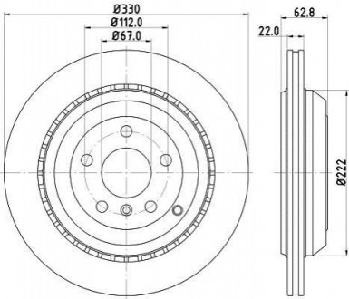 Тормозной диск HELLA 8DD 355 113-231 (фото 1)