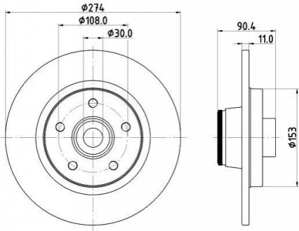 Тормозной диск HELLA 8DD 355 123-421 (фото 1)