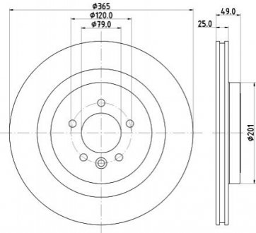 Гальмівний диск з покриттям pro; задн. /range rover iv 2012> HELLA 8DD355126641