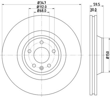 Диск гальмівний перед HELLA 8DD 355 128-311