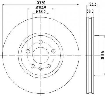 Тормозные диски передние audi a4/a5/q5 2007- (320x30mm) HELLA 8DD 355 128-721