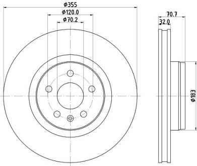 Диск тормозной pro high carbon; передн. / Model s (5yjs) HELLA 8DD355132931