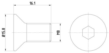 Винт, тормозной диск HELLA 8DZ355209061