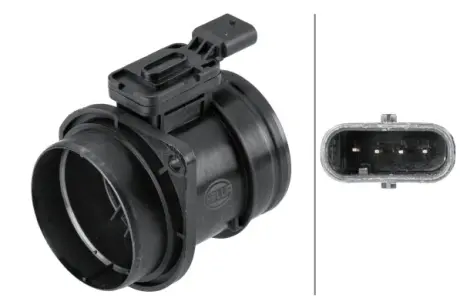 Расходомер воздуха (4 pin, модуль) AUDI A1, A3, A4 B9, A5, Q2, TT, CUPRA FORMENTOR, SEAT ARONA, ATECA, IBIZA IV, IBIZA IV SC, IBIZA IV ST, IBIZA V, LEON, LEON SC, LEON ST, TOLEDO IV. HELLA 8ET358095281