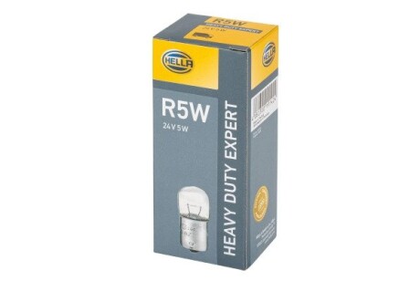 Автолампа behr heavy duty r5w ba15s 5 w прозрачная HELLA 8GA002071261