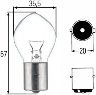 Лампа накаливания; фара рабочего освещения; лампа накаливания; задняя противотуманная фара; лампа накаливания; фара заднего хода; лампа накаливания; лампа накаливания; фара рабочего освещения; лампа накаливания; задняя противотуманная фара; лампа нак HELLA 8GA 002 083-251 (фото 1)